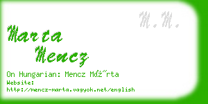 marta mencz business card